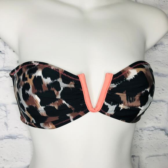 Strapless Animal Print Swim Top w/ Bottom - Picture 2 of 8